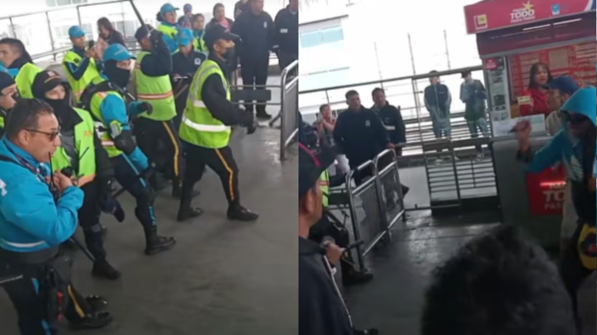 FOto de enfrentamiento en Transmilenio