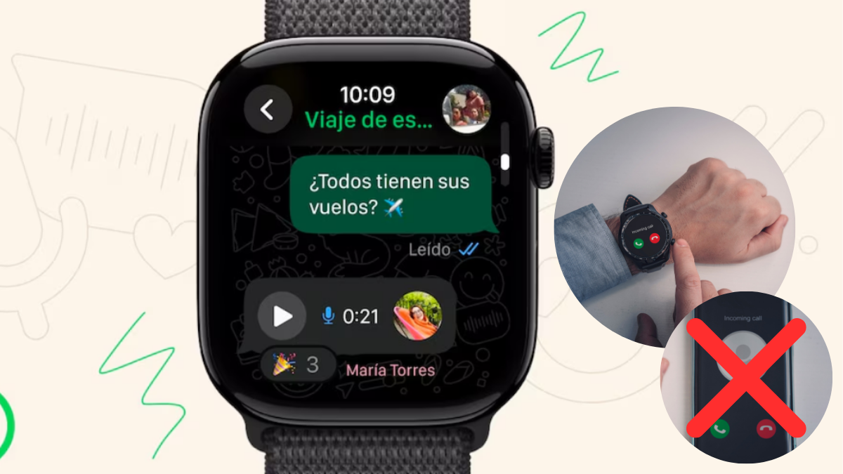WhatsApp en Apple Watch (créditos: WhatsApp y GettyImages)