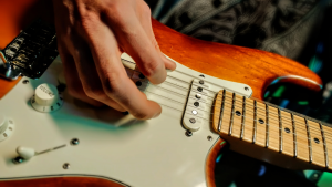 Foto de una guitarra electrica