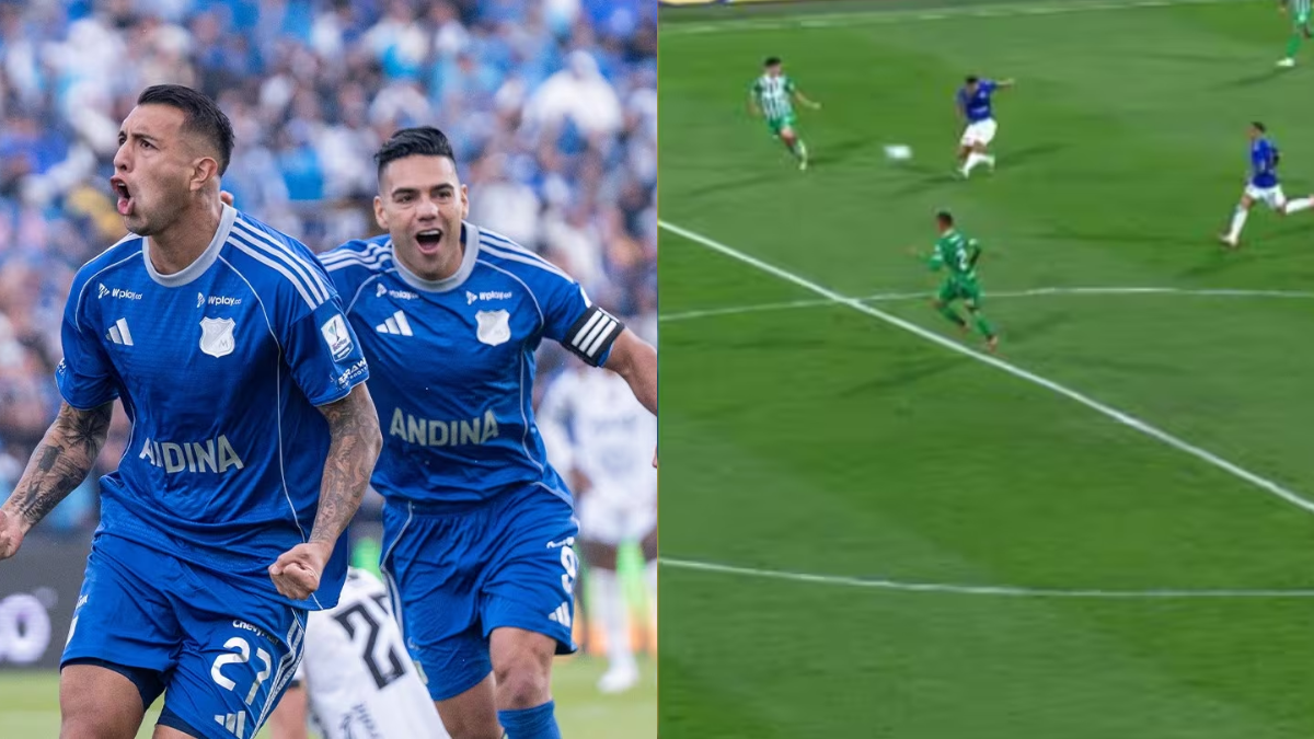 Foto de Rodrigo contreras y pantallazo del gol ante nacional