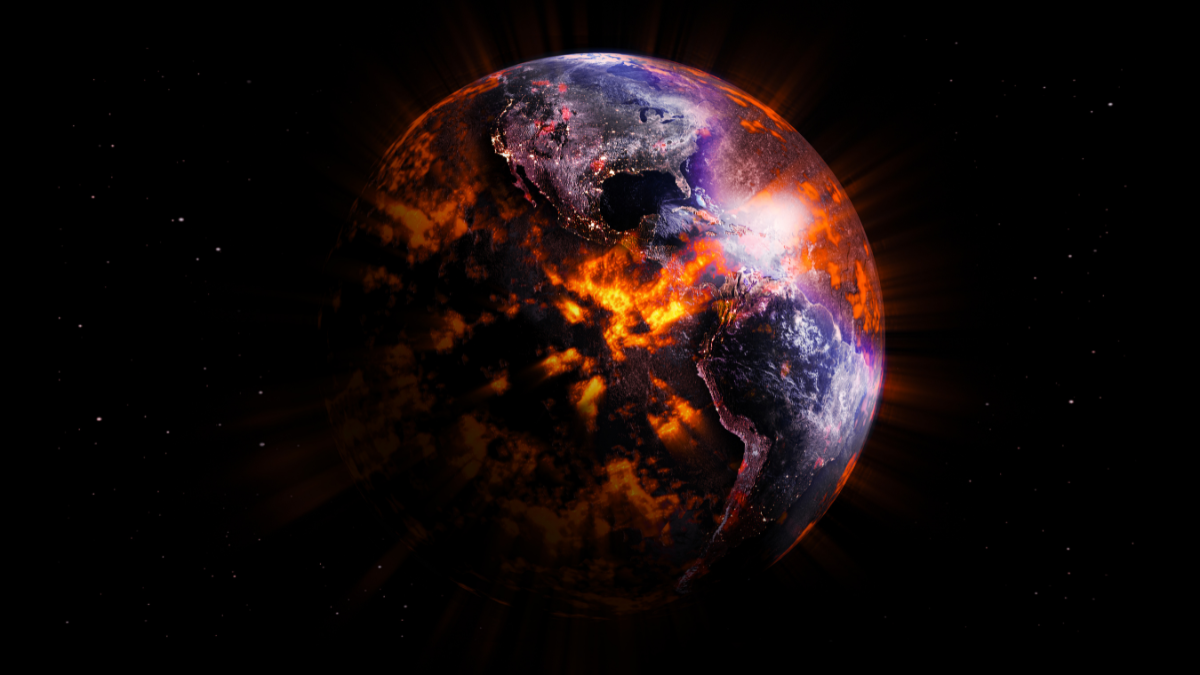 Foto de la tierra explotando