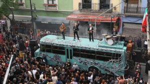 Foto de U2 grabando en México