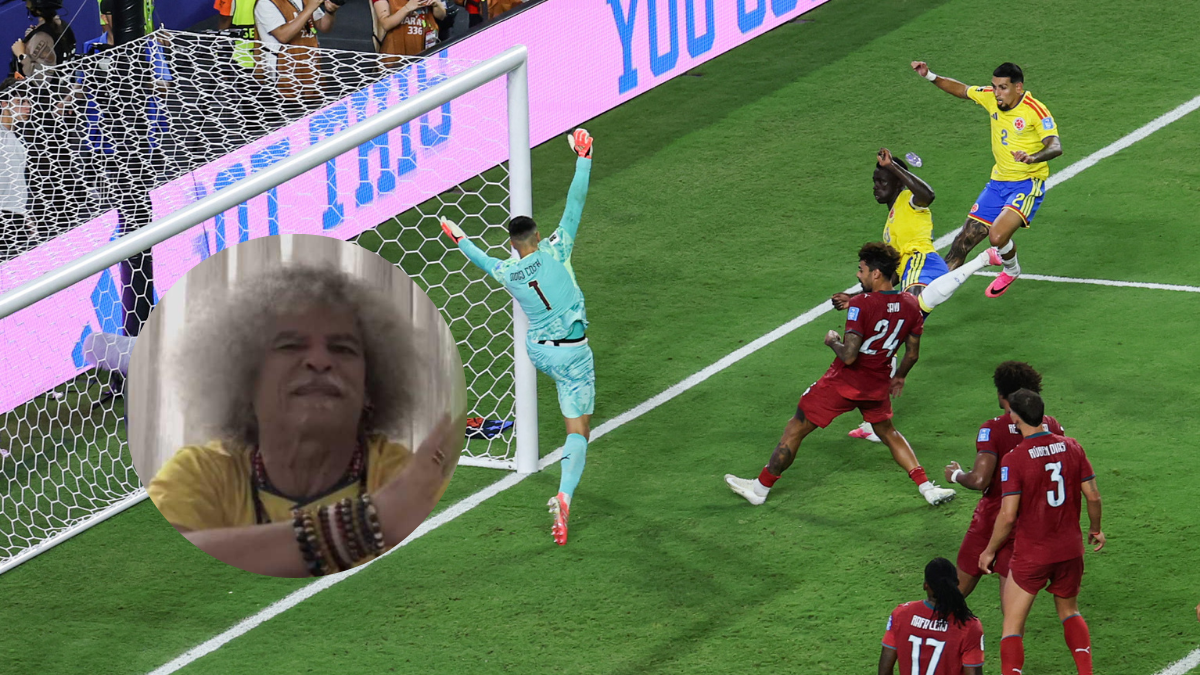 Foto de Colombia vs Portugal en el Mundial y foto del Pibe Valderrama