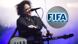 Foto de Robert Smith y foto del logo de la FIFA