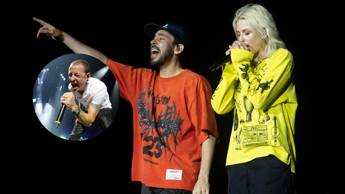 Foto de Chester Bennington y foto de Emily Armstrong y de Mike Shinoda