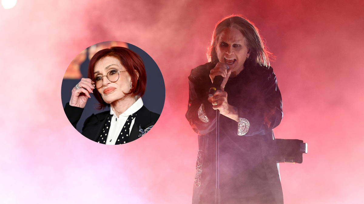 Foto de Ozzy Osbourne cantando y de Sharon Osbourne