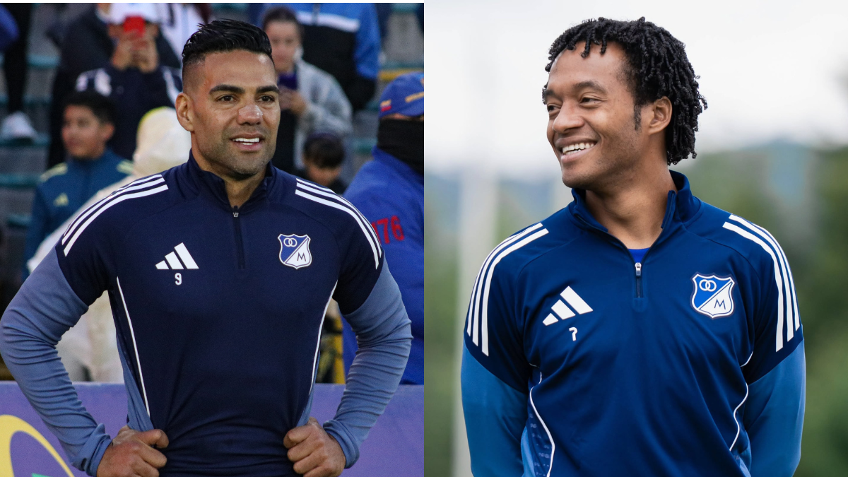 Foto de Radamel Falcao y de Cuadrado en Millonarios