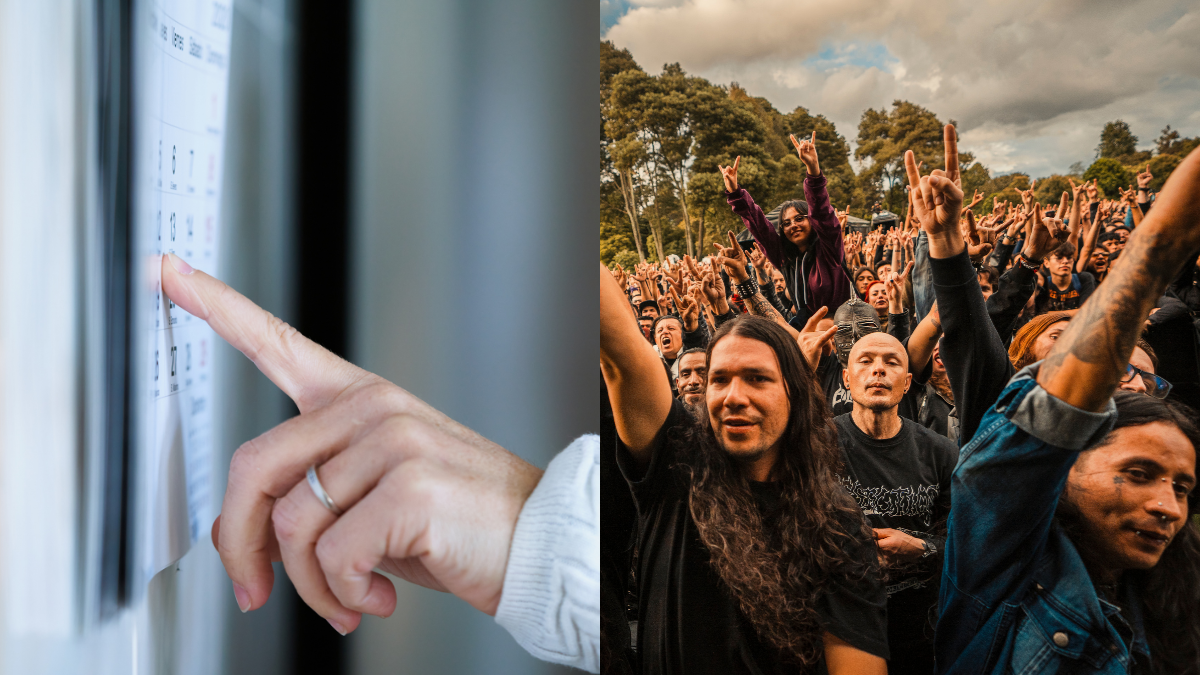 Foto de un calendario y foto de Rock al Parque